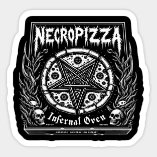 Necro Pizza - Infernal Oven - Black Metal Pentagram Sticker